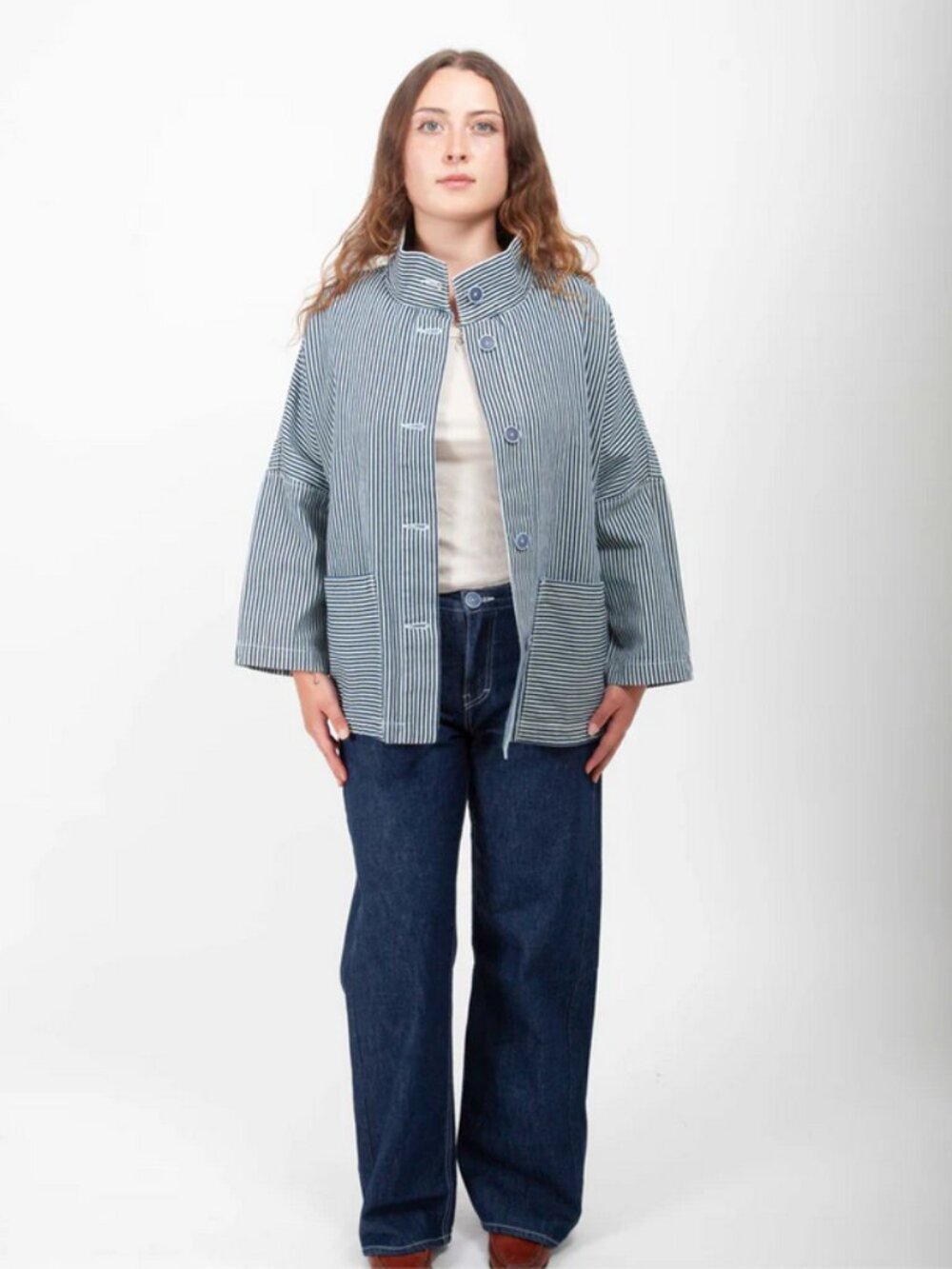 Gravel & Gold - Marram Jacket / Chore Coat - Conductor Stripe - Picture 4 of 10